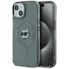 Karl Lagerfeld IML Metal Choupette Head Back Cover hoesje met MagSafe voor Apple iPhone 15 - Zwart