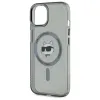 Karl Lagerfeld IML Metal Choupette Head Back Cover hoesje met MagSafe voor Apple iPhone 15 - Zwart 6