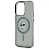 Karl Lagerfeld IML Metal Choupette Head Back Cover hoesje met MagSafe voor Apple iPhone 15 Pro Max - Zwart 3