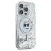 Karl Lagerfeld Liquid Glitter Choupette Head Back Cover hoesje met MagSafe voor Apple iPhone 16 Pro - Transparant 3