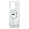Karl Lagerfeld Liquid Glitter Choupette Head Back Cover hoesje met MagSafe voor Apple iPhone 16 Pro - Transparant 5