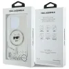 Karl Lagerfeld Liquid Glitter Choupette Head Back Cover hoesje met MagSafe voor Apple iPhone 16 Pro - Transparant 7