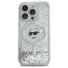 Karl Lagerfeld Liquid Glitter Choupette Head Back Cover hoesje met MagSafe voor Apple iPhone 16 Pro Max - Transparant 2