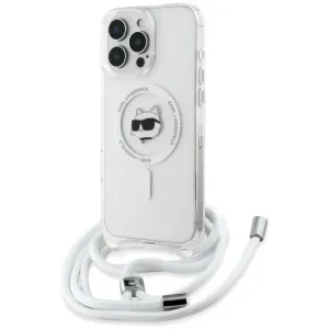 Karl Lagerfeld IML Choupette Head & Cord Back Cover hoesje met MagSafe voor Apple iPhone 16 Pro - Transparant
