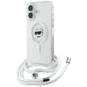 Karl Lagerfeld IML Choupette Head & Cord Back Cover hoesje met MagSafe voor Apple iPhone 16 - Transparant
