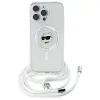 Karl Lagerfeld IML Choupette Head & Cord Back Cover hoesje met MagSafe voor Apple iPhone 16 Pro Max - Transparant 2