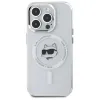 Karl Lagerfeld IML Metal Choupette Head Back Cover hoesje met MagSafe voor Apple iPhone 15 Pro - Wit 3