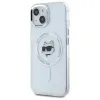 Karl Lagerfeld IML Metal Choupette Head Back Cover hoesje met MagSafe voor Apple iPhone 15 Plus - Wit 2