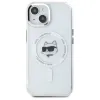 Karl Lagerfeld IML Metal Choupette Head Back Cover hoesje met MagSafe voor Apple iPhone 15 Plus - Wit 3