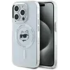 Karl Lagerfeld IML Metal Choupette Head Back Cover hoesje met MagSafe voor Apple iPhone 15 Pro Max - Wit