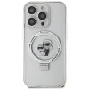 Karl Lagerfeld Ring Stand Karl & Choupette Hard Case Back Cover hoesje met MagSafe voor Apple iPhone 15 Pro - Wit 3