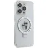 Karl Lagerfeld Ring Stand Karl & Choupette Hard Case Back Cover hoesje met MagSafe voor Apple iPhone 15 Pro - Wit 4