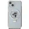 Karl Lagerfeld Ring Stand Karl & Choupette Hard Case Back Cover hoesje met MagSafe voor Apple iPhone 15 - Wit 3