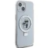 Karl Lagerfeld Ring Stand Karl & Choupette Hard Case Back Cover hoesje met MagSafe voor Apple iPhone 15 - Wit 4