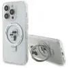 Karl Lagerfeld Ring Stand Karl & Choupette Hard Case Back Cover hoesje met MagSafe voor Apple iPhone 15 Pro Max - Wit