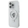 Karl Lagerfeld Ring Stand Karl & Choupette Hard Case Back Cover hoesje met MagSafe voor Apple iPhone 15 Pro Max - Wit 2