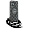 Karl Lagerfeld IML Crossbody Monogram Karl & Choupette Head Back Cover hoesje met MagSafe voor Apple iPhone 16 - Zwart 3