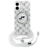 Karl Lagerfeld IML Crossbody Monogram Karl & Choupette Head Back Cover hoesje met MagSafe voor Apple iPhone 16 - Transparant 2