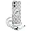 Karl Lagerfeld IML Crossbody Monogram Karl & Choupette Head Back Cover hoesje met MagSafe voor Apple iPhone 16 - Transparant 3