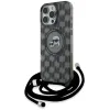 Karl Lagerfeld IML Crossbody Monogram Karl & Choupette Head Back Cover hoesje met MagSafe voor Apple iPhone 16 Pro Max - Zwart