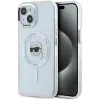 Karl Lagerfeld IML Metal Karl Head Back Cover hoesje met MagSafe voor Apple iPhone 15 Plus - Wit