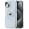 Karl Lagerfeld IML Metal Karl Head Back Cover hoesje met MagSafe voor Apple iPhone 15 Plus - Wit
