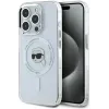 Karl Lagerfeld IML Metal Karl Head Back Cover hoesje met MagSafe voor Apple iPhone 15 Pro Max - Wit