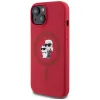Karl Lagerfeld Silicone Karl & Choupette Heads Ring Back Cover hoesje met MagSafe voor Apple iPhone 15 - Rood 2