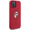 Karl Lagerfeld Silicone Karl & Choupette Heads Ring Back Cover hoesje met MagSafe voor Apple iPhone 15 - Rood 4
