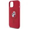 Karl Lagerfeld Silicone Karl & Choupette Heads Ring Back Cover hoesje met MagSafe voor Apple iPhone 15 - Rood 6