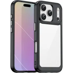Phonesta Acrylic Hybrid Back Cover hoesje voor Apple iPhone 17 Pro - Zwart