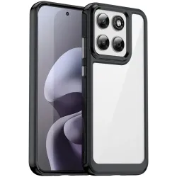 Phonesta Acrylic Hybrid Back Cover hoesje voor Motorola Moto G67/G77 - Zwart