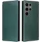 Phonesta Carbon Fiber Skin Book Wallet Case hoesje voor Samsung Galaxy S25 Ultra - Donkergroen