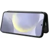 Phonesta Carbon Fiber Skin Book Wallet Case hoesje voor Samsung Galaxy S25 - Zwart 3