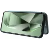Phonesta Carbon Fiber Skin Book Wallet Case hoesje voor Samsung Galaxy S24 FE - Donkergroen 3