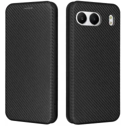 Phonesta Carbon Fiber Skin Book Wallet Case hoesje voor OnePlus Nord 4 - Zwart
