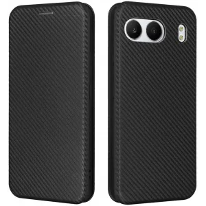 Phonesta Carbon Fiber Skin Book Wallet Case hoesje voor OnePlus Nord 4 - Zwart
