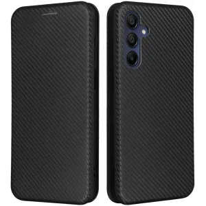 Phonesta Carbon Fiber Skin Book Wallet Case hoesje voor Samsung Galaxy A16 - Zwart