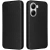 Phonesta Carbon Fiber Skin Book Wallet Case hoesje voor Xiaomi Poco X7 Pro - Zwart