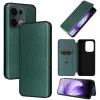 Phonesta Carbon Fiber Skin Book Wallet Case hoesje voor Oppo Reno13 - Donkergroen 7