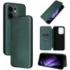 Phonesta Carbon Fiber Skin Book Wallet Case hoesje voor Oppo Reno13 F 4G/5G / Reno13 FS 5G - Donkergroen 7