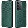 Phonesta Carbon Fiber Skin Book Wallet Case hoesje voor Realme 14x / C75 - Donkergroen