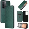 Phonesta Carbon Fiber Skin Book Wallet Case hoesje voor Realme 14x / C75 - Donkergroen 7