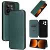 Phonesta Carbon Fiber Skin Book Wallet Case hoesje voor Realme GT 7 Pro - Donkergroen 9