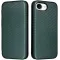 Phonesta Carbon Fiber Skin Book Wallet Case hoesje voor Apple iPhone 17e/16e - Donkergroen