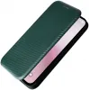 Phonesta Carbon Fiber Skin Book Wallet Case hoesje voor Apple iPhone 17e/16e - Donkergroen 5