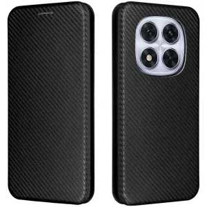 Phonesta Carbon Fiber Skin Book Wallet Case hoesje voor Xiaomi Redmi Note 14 Pro 4G - Zwart