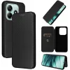 Phonesta Carbon Fiber Skin Book Wallet Case hoesje voor Xiaomi Redmi Note 14 4G - Zwart