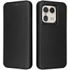 Phonesta Carbon Fiber Skin Book Wallet Case hoesje voor Motorola Edge 50 Ultra - Zwart