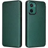 Phonesta Carbon Fiber Skin Book Wallet Case hoesje voor Motorola Moto G05 / Moto E15 - Donkergroen